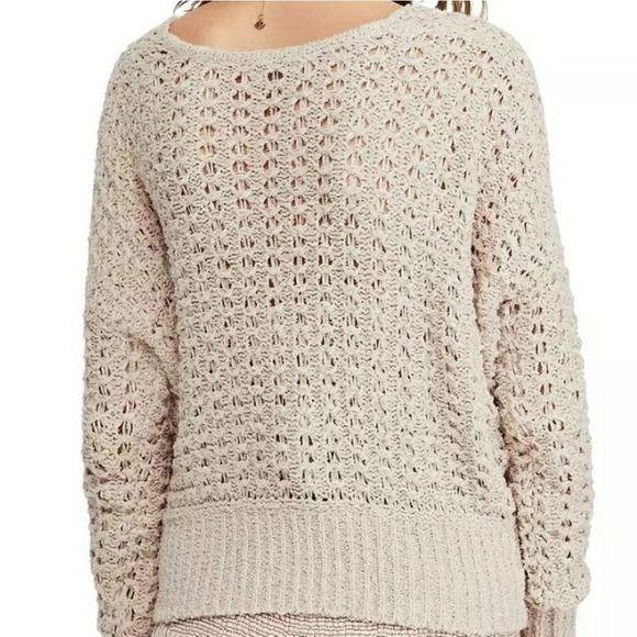 NWT 👚FREE PEOPLE Crochet vneck pullover top - Picture 2 of 4